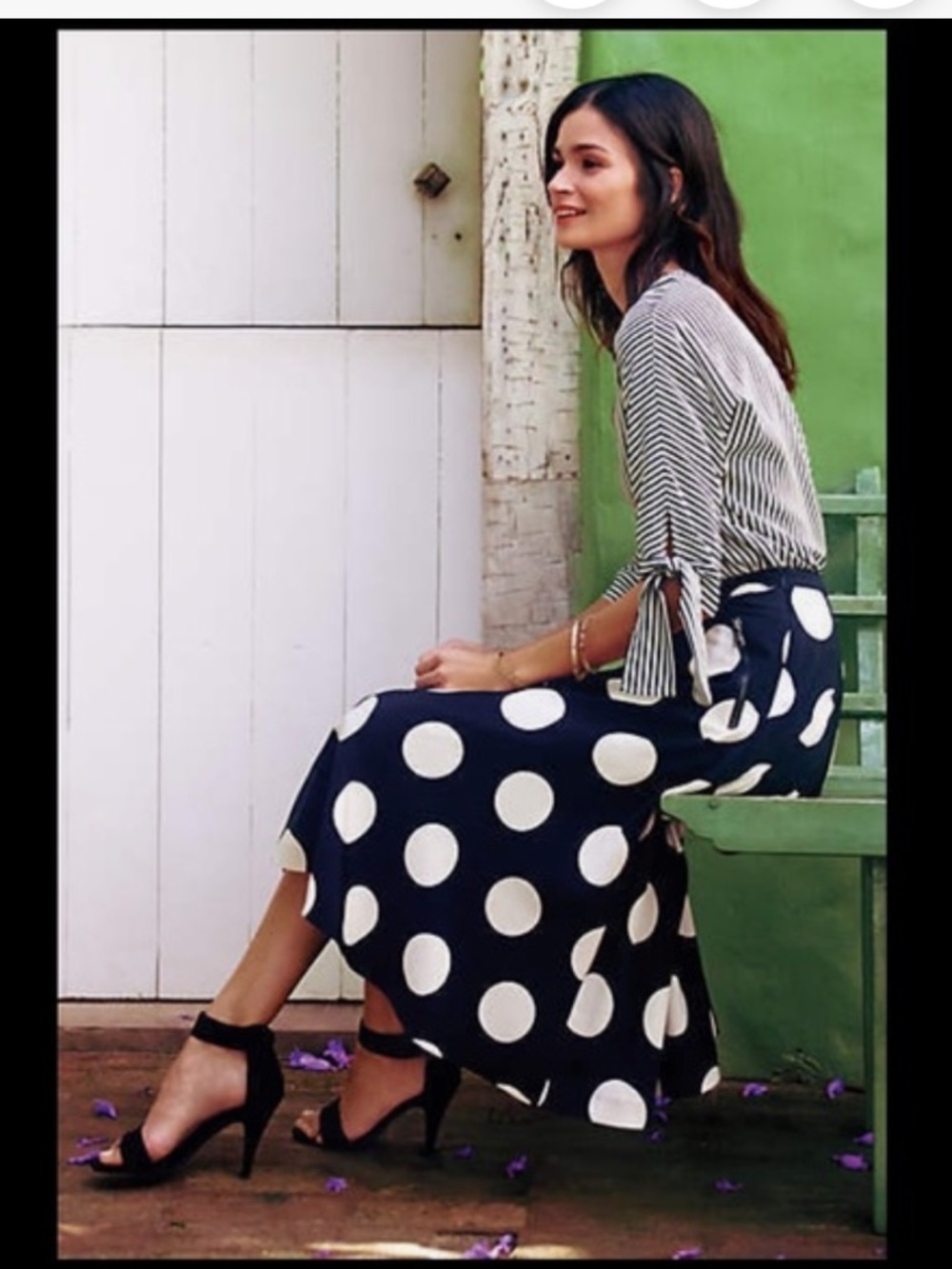 HD in Paris Anthropologie Deco Dot Midi skirt sz S